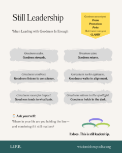 Goodness vs. Greatness values.